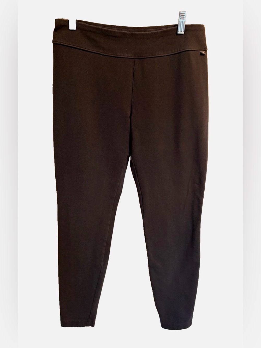 Eddie Bauer Outdoor Pull On Pants M Dark Gray Cotton Stretch Slim Leg Leggings